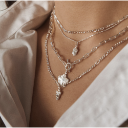 Camille Brinch - Mini Nugget Layers Halskde, Slv