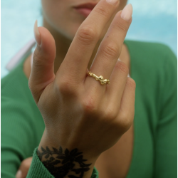 Camille Brinch - Lille Fusion Contrast Ring, Guld
