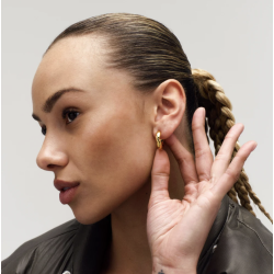 Camille Brinch - Sm Puffer Hoops reringe, Guld