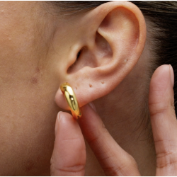 Camille Brinch - Sm Puffer Hoops reringe, Guld