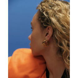 Camille Brinch - Sm Puffer Hoops reringe, Guld