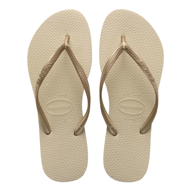 Havaianas - Slim Klipklapper, SandGrey/LightGolden
