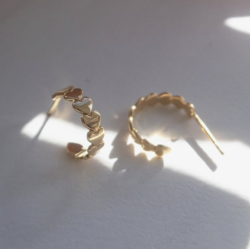 Stine A - Petit Love Heart Creol, Forgyldt