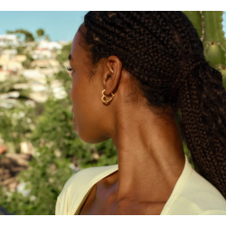 Camille Brinch - Mellem Heart Crush Hoops reringe, Forgyldt