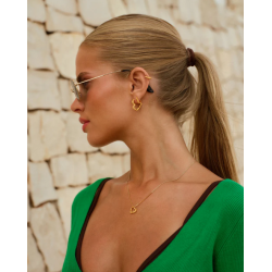 Camille Brinch - Mellem Heart Crush Hoops reringe, Forgyldt