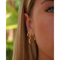 Camille Brinch - Mellem Heart Crush Hoops reringe, Forgyldt