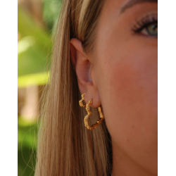 Camille Brinch - Mini Heart Crush Hoops reringe, Forgyldt