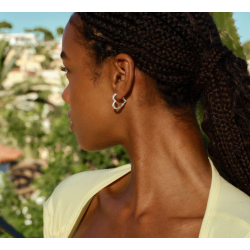 Camille Brinch - Mellem Heart Crush Hoops reringe, Slv