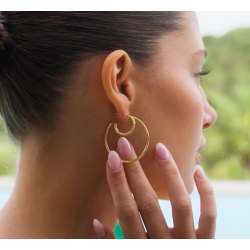 Camille Brinch - Statement Twin Essentia Hoops, Forgyldt