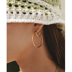 Camille Brinch - Statement Twin Essentia Hoops, Forgyldt