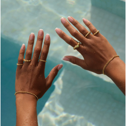 Camille Brinch - Store Wavy Dots Ring, Forgyldt