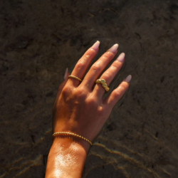 Camille Brinch - Store Wavy Dots Ring, Forgyldt