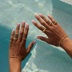 Camille Brinch - Store Wavy Dots Ring, Forgyldt