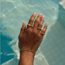 Camille Brinch - Store Wavy Dots Ring, Forgyldt