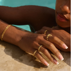 Camille Brinch - Store Wavy Dots Ring, Forgyldt