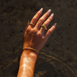 Camille Brinch - Textured Dots Armb�nd, Forgyldt