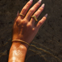 Camille Brinch - Textured Dots Armb�nd, Forgyldt