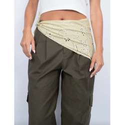 Sui Ava - Floral Broderie Bandana T�rkl�de, Pistachio