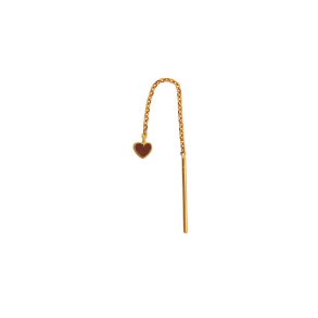 Stine A - Dangling Love Heart Enamel, Mocha