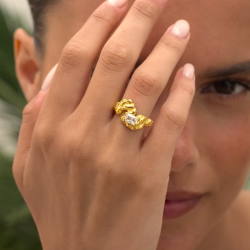Camille Brinch - Flare Zebra Ring, Forgyldt