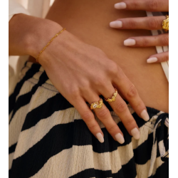 Camille Brinch - Flare Zebra Ring, Forgyldt