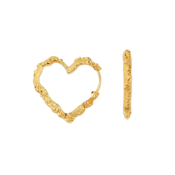 Camille Brinch - Heart Crush Hoops reringe, Guld