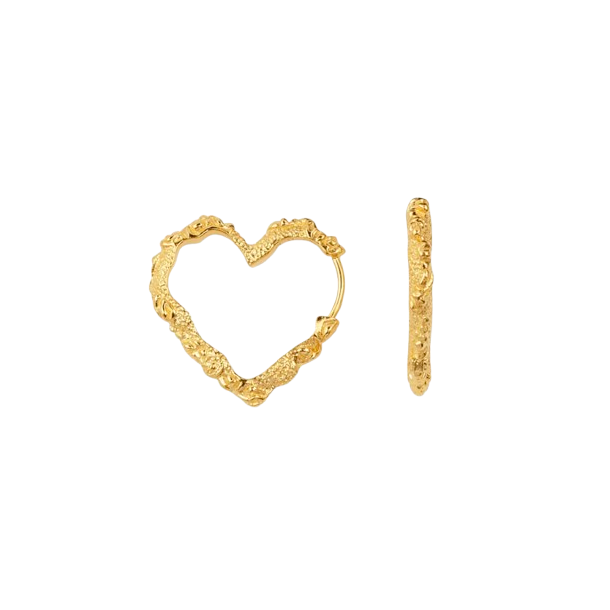 Camille Brinch - Heart Crush Hoops reringe, Guld