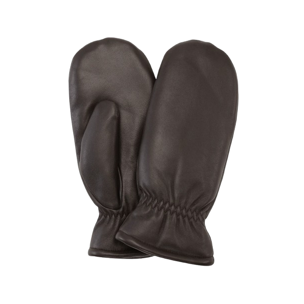 Sui Ava - Classic Leather Mittens, Mrkebrun
