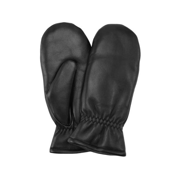 Sui Ava - Classic Leather Mittens, Sort