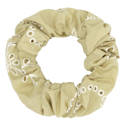 Sui Ava - Floral Broderie Scrunchie, Pistachio