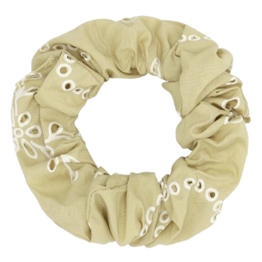 Sui Ava - Floral Broderie Scrunchie, Pistachio