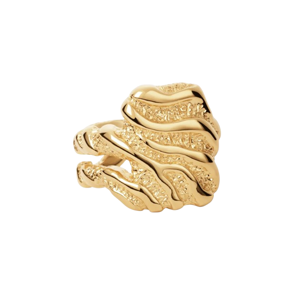 Camille Brinch - Store Zebra Ring, Forgyldt