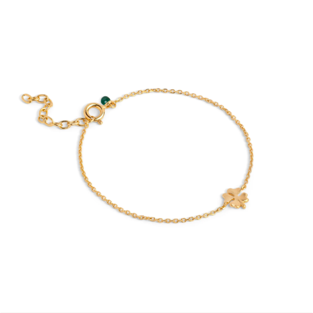 Enamel - Four-Leaf Clover Armbnd, Forgyldt