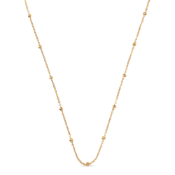 Enamel - Beaded Chain Halskde, Forgyldt