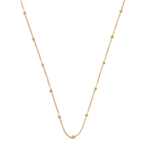 Enamel - Beaded Chain Halskde, Forgyldt