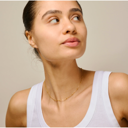 Enamel - Beaded Chain Halskde, Forgyldt