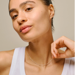 Enamel - Beaded Chain Halskde, Slv