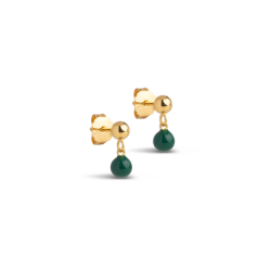 Enamel - Mina Studs, Petrol Green