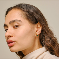 Enamel - Mina Studs, Petrol Green