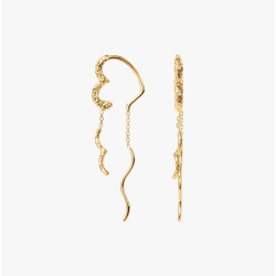 Camille Brinch - Wavy Sparkly Heart Earlines, Forgyldt