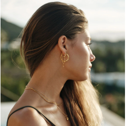 Camille Brinch - Wavy Sparkly Heart Earlines, Forgyldt