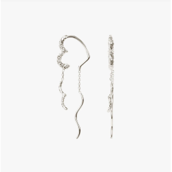 Camille Brinch - Wavy Sparkly Heart Earlines, Slv