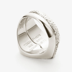 Camille Brinch - Textured BFF Sparkly Ring, Slv