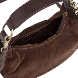 Depeche - Skuldertaske i Ruskind, Chocolate