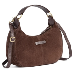 Depeche - Skuldertaske i Ruskind, Chocolate