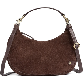 Depeche - Skuldertaske i Ruskind, Chocolate