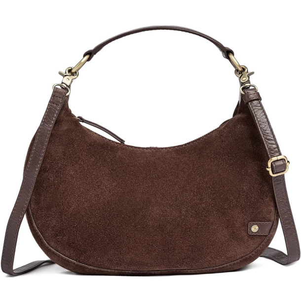 Depeche - Skuldertaske i Ruskind, Chocolate