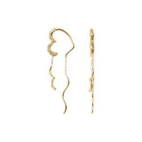 Camille Brinch - Wavy Sparkly Heart Earlines, Forgyldt