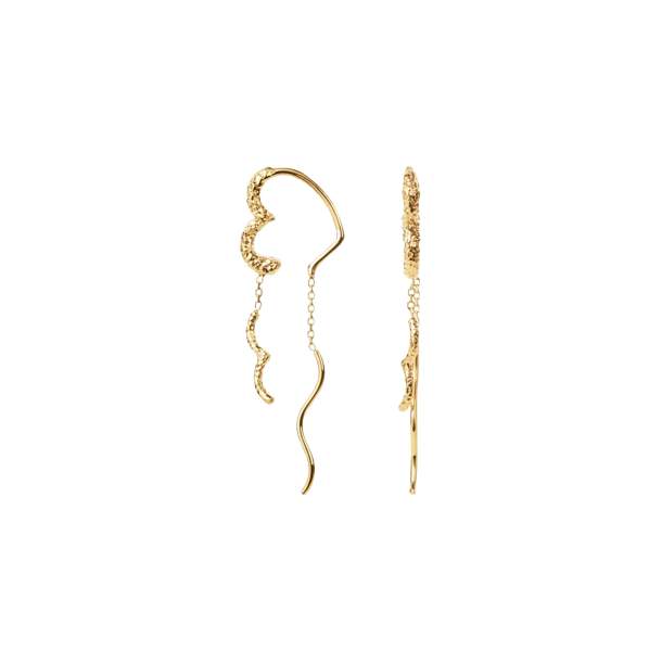 Camille Brinch - Wavy Sparkly Heart Earlines, Forgyldt