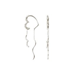 Camille Brinch - Wavy Sparkly Heart Earlines, Slv